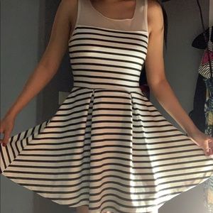 Black and white dress stripe